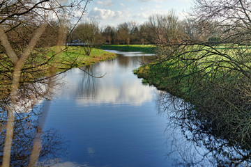 The bend of Aller in the centre of Gifhorn, Lueneburger Heide