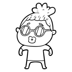 Obraz premium cartoon woman wearing spectacles