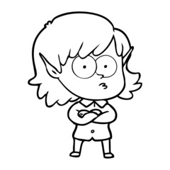 Obraz premium cartoon elf girl staring