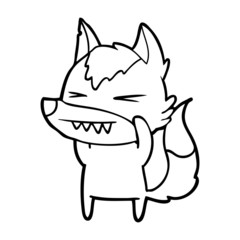 angry wolf cartoon