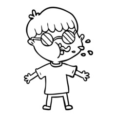 cartoon boy wearing spectacles