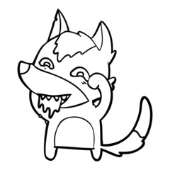 cartoon hungry wolf