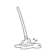 wet cartoon mop