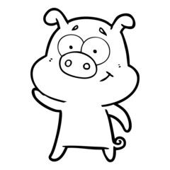 happy cartoon pig