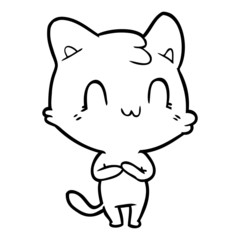 cartoon happy cat