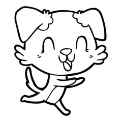 Fototapeta premium laughing cartoon dog