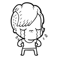 cartoon crying girl