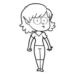 cartoon elf girl staring