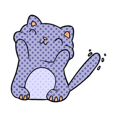 very happy cute cartoon cat 