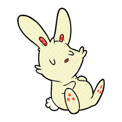 cute cartoon rabbit sleeping