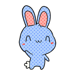 cute cartoon rabbit waving