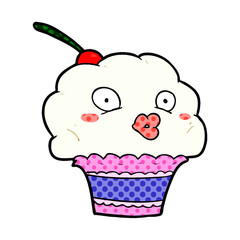 funny cartoon cupcake