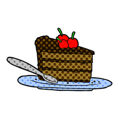 cartoon expensive slice of chocolate cake