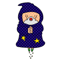 cartoon floating wizard