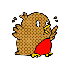 cartoon over excited robin