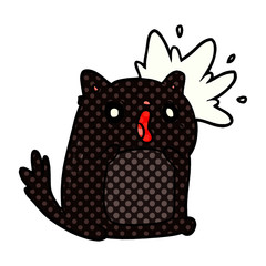 cartoon shocked cat amazed