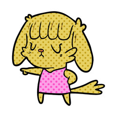 cartoon dog girl pointing