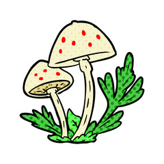 cartoon wild mushrooms