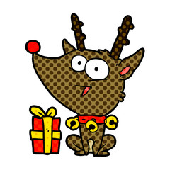 cartoon christmas reindeer