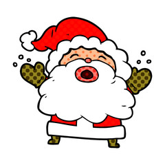 cartoon santa claus shouting in frustration