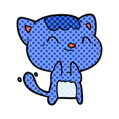 cute cartoon happy little cat
