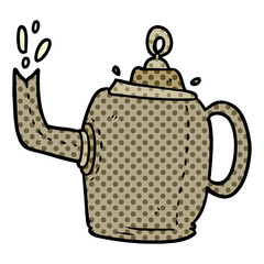 cartoon old metal kettle