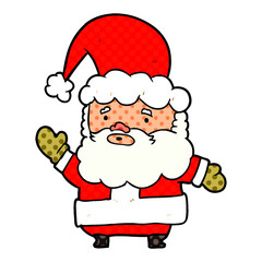 cartoon santa claus waving