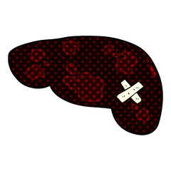 cartoon unhealthy liver