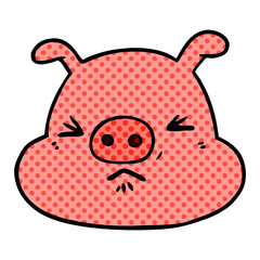cartoon angry pig face
