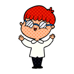 cartoon boy wearing spectacles