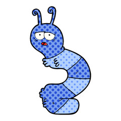 cartoon tired caterpillar