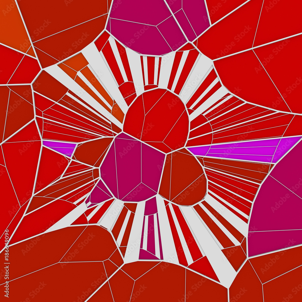 Aufkleber Abstract geometrical concept voronoi low poly tesselated pattern. 3d rendering
