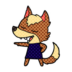 cartoon wolf laughing