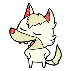 cartoon wolf laughing