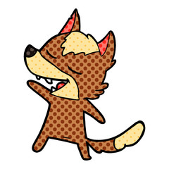 cartoon wolf laughing