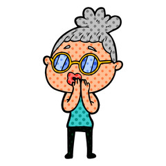 cartoon woman wearing spectacles