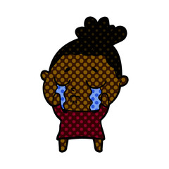 cartoon crying woman