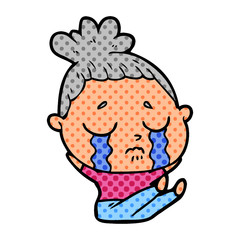 cartoon crying woman