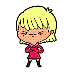 annoyed cartoon girl