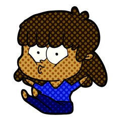 cartoon whistling girl