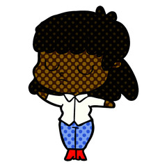 cartoon indifferent woman