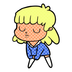 cartoon indifferent woman