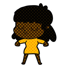 cartoon indifferent woman