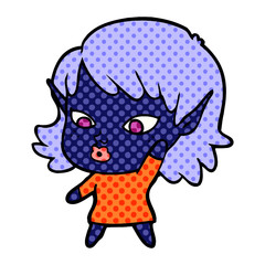 pretty cartoon elf girl