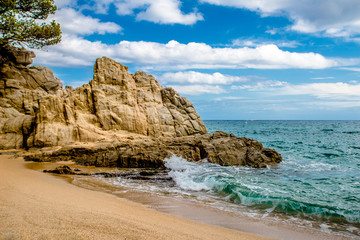 the beach St.Cristina in Lloret de Mar, Spain 