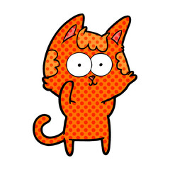 happy cartoon cat