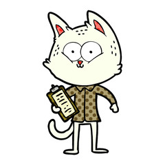cartoon cat with clipboard
