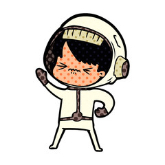 angry cartoon space girl