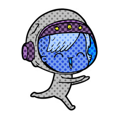 happy cartoon space girl