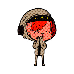 giggling cartoon space girl